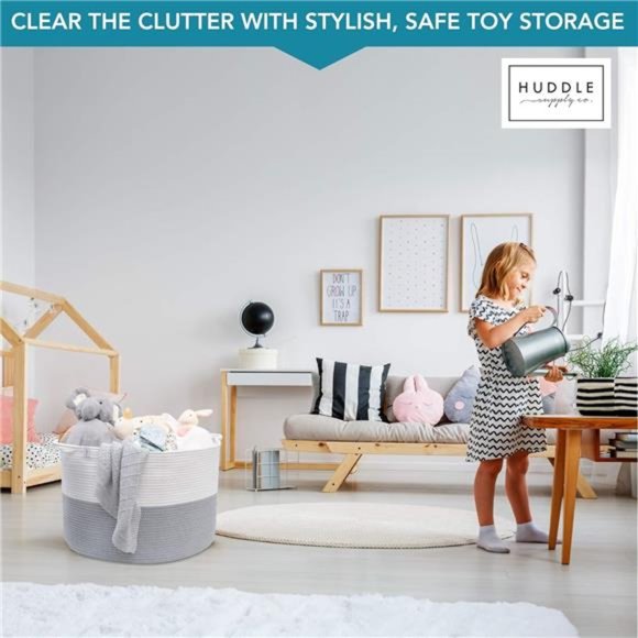 XXXL WASHABLE Blanket Basket Large 2PCs Blanket Storage Living Room - XXX Large - Picture 6 of 6